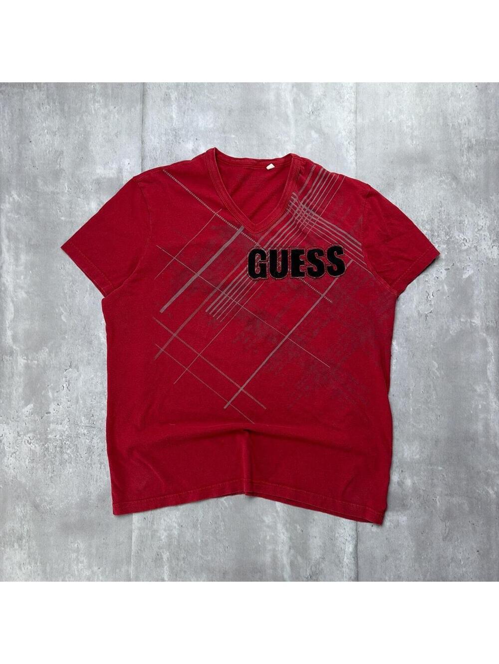 Y2K Red Guess Grunge Gothic Skater T-Shirt